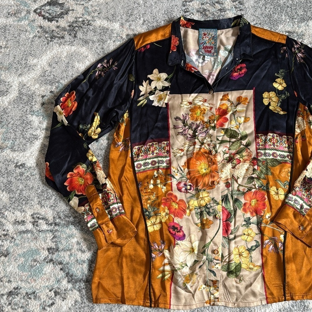 Johnny Was Floral Button Down Shirt - Picture 2 of 13